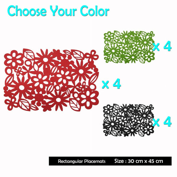 Choice Set Of 4 Felt Rectangular Table Placemats