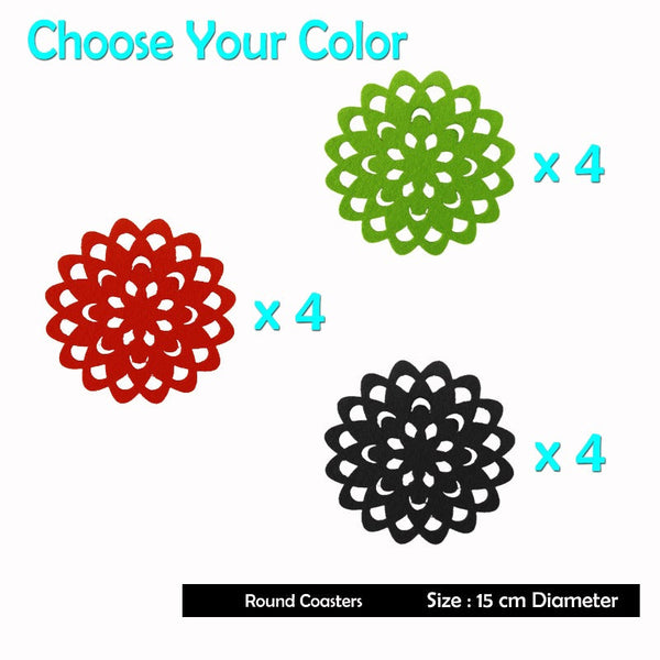 Choice Set Of 4 Felt Round Table Coasters Placemats