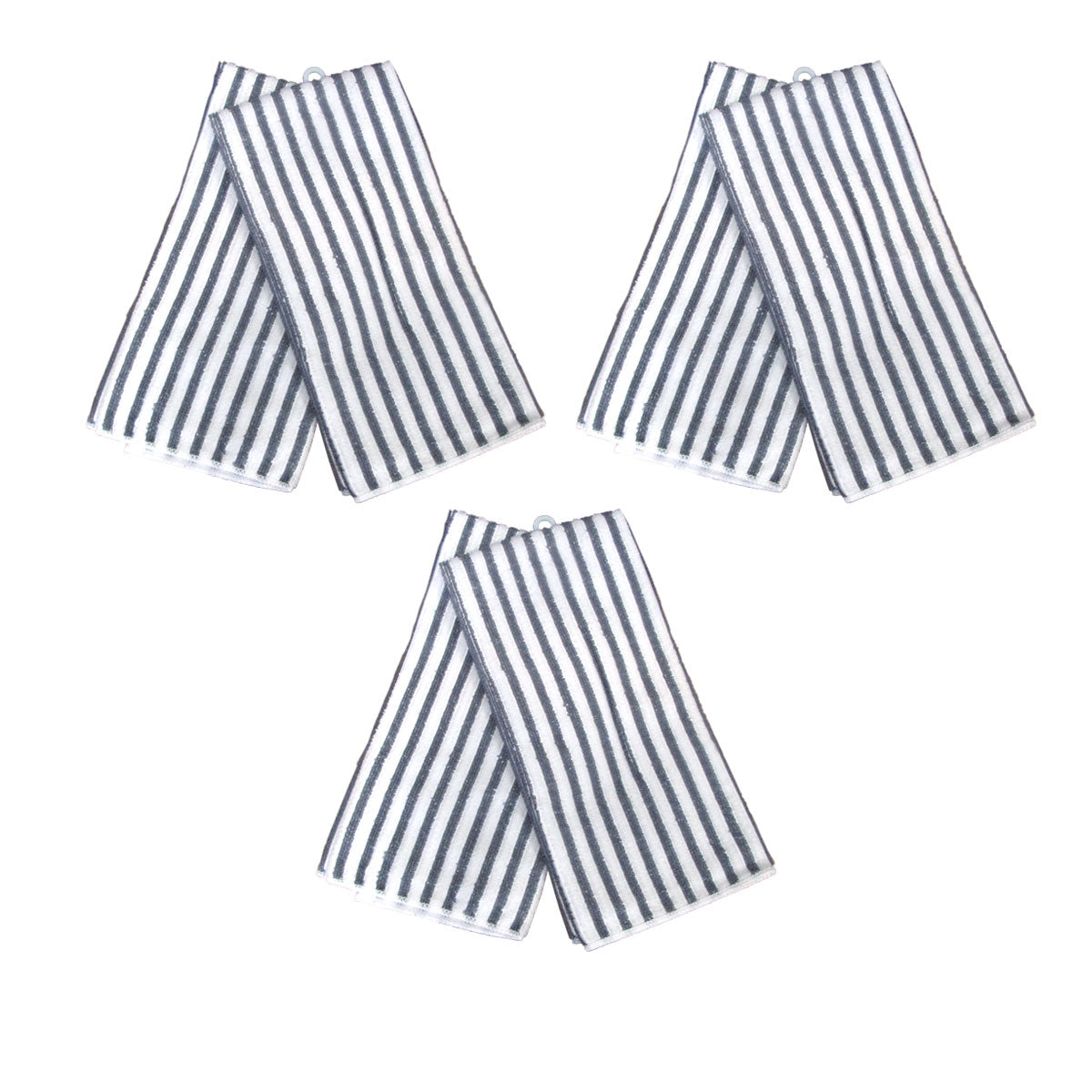 Set Of 6 Microfibre Striped Tea Towels