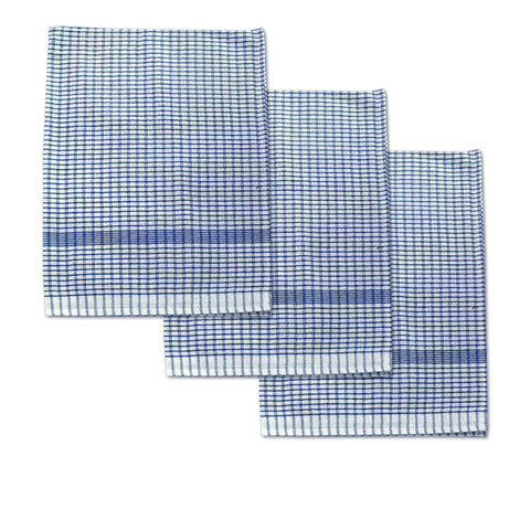 Set Of 3 Jumbo Cotton Checkered Tea Towels 60 X 90 Cm Tea Towels & Dishcloths