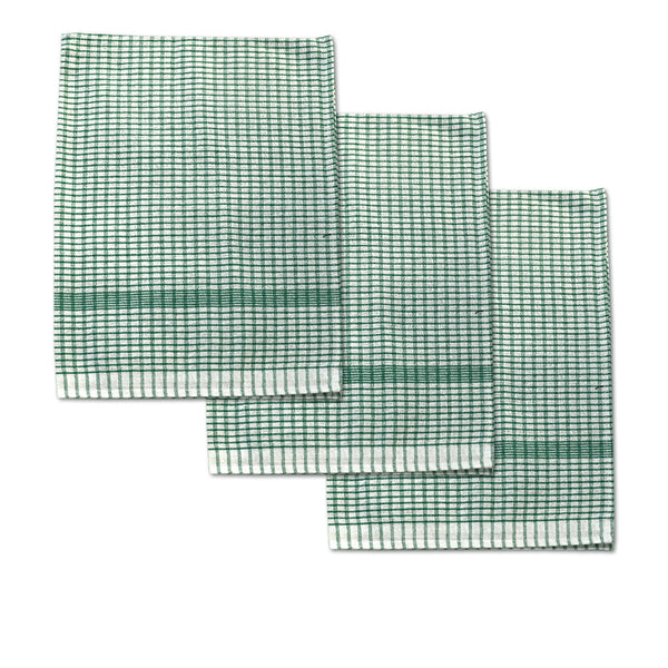 Set Of 3 Jumbo Cotton Checkered Tea Towels 60 X 90 Cm Tea Towels & Dishcloths