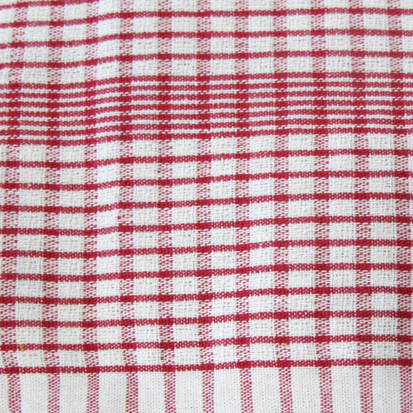 Set Of 3 Jumbo Cotton Checkered Tea Towels 60 X 90 Cm Red
