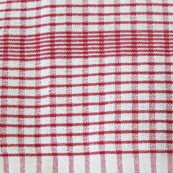 Set Of 3 Jumbo Cotton Checkered Tea Towels 60 X 90 Cm Red Tea Towels & Dishcloths