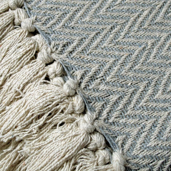 Cotton Fringe Throw Rug Chevron Grey Throws & Afghans