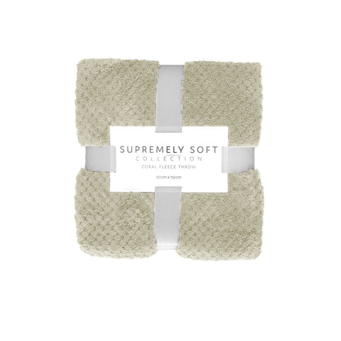 Soft Diamond Fleece Throw Rug Natural Throws & Afghans