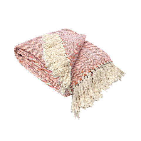 Herringbone Extra Large Throw Rug Orange Throws & Afghans