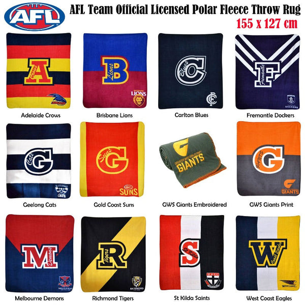 Throws & Afghans Afl Licensed Polar Fleece Throw Gws Giants Print