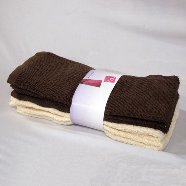 Towels & Washcloths Assorted Brands Set Of 4 Budget Cotton Hand Towels 42 X 67 Cm Chocolate Cream