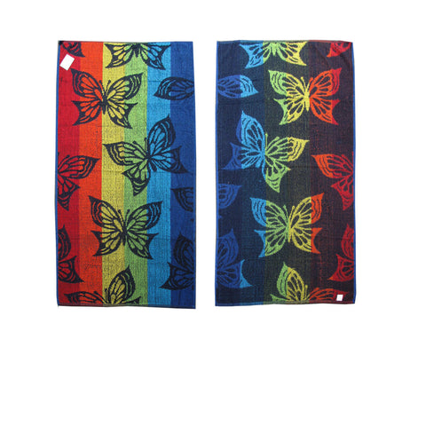 Set Of 4 Imperfect Terry Beach Towels Butterfly Towels & Washcloths