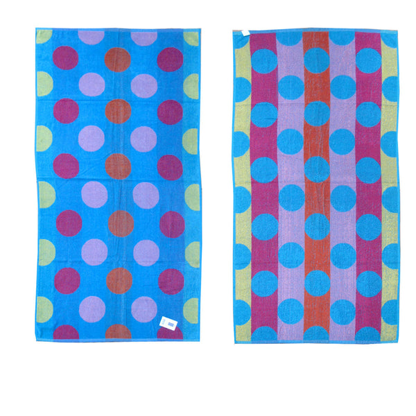 Velour Reversible Beach Towel Blue Circles Towels & Washcloths