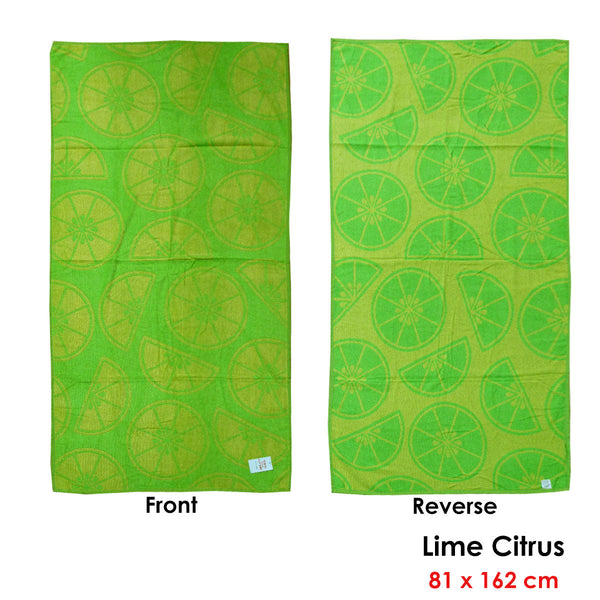 Velour Reversible Beach Towel Lime Cirtus Towels & Washcloths