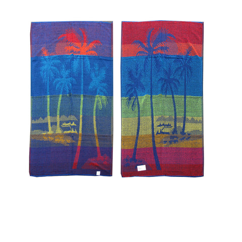 Set Of 4 Imperfect Terry Beach Towels Palm Tree Towels & Washcloths