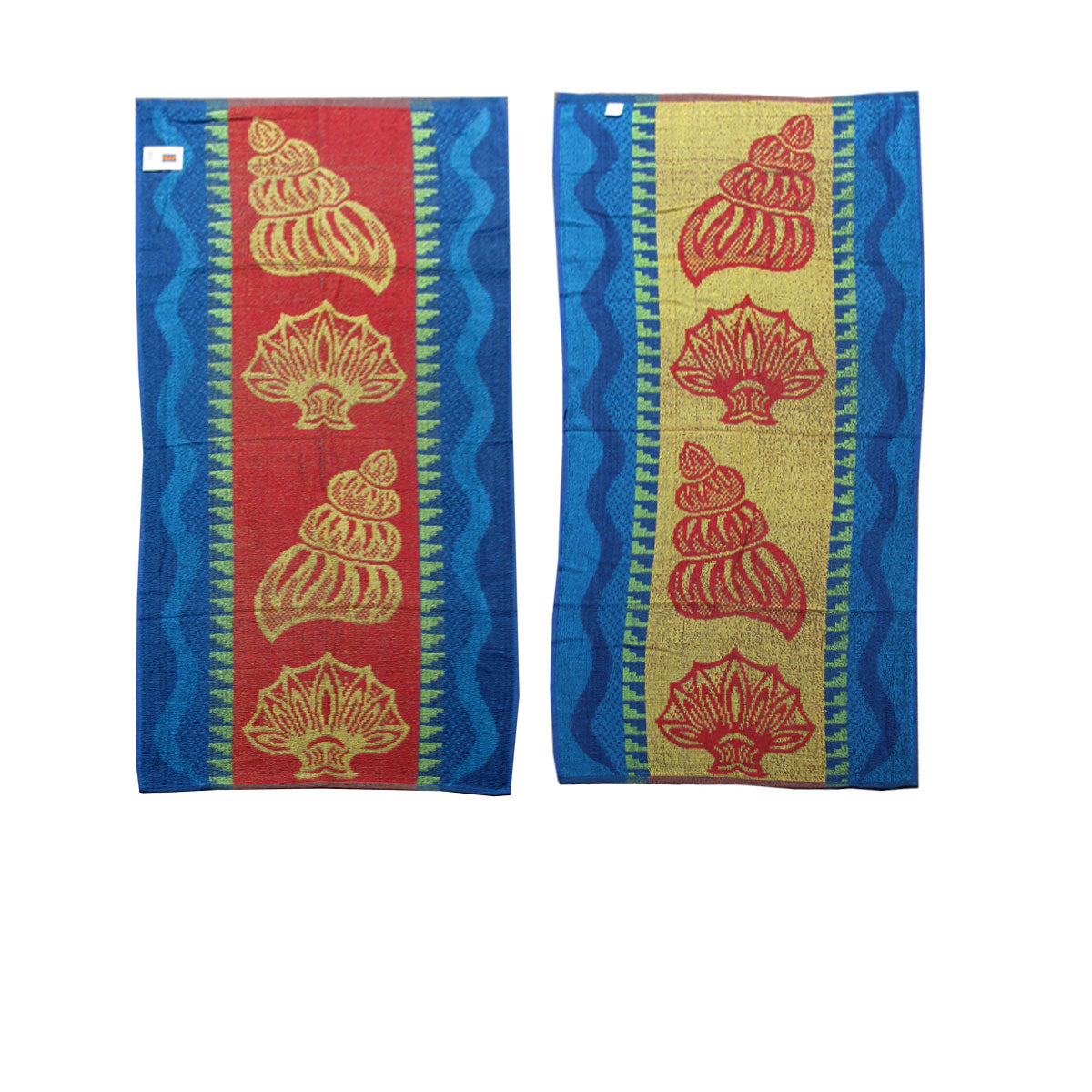 Set Of 4 Imperfect Terry Beach Towels Sea Shells Towels & Washcloths