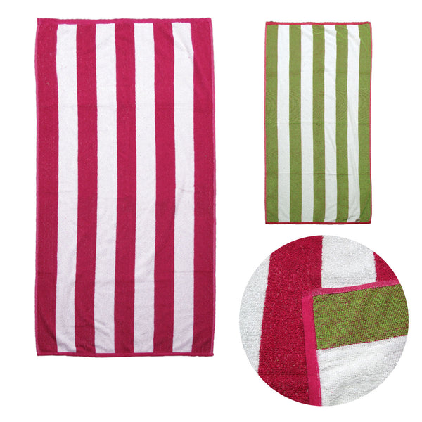 Set Of 2 Reversible Cabana Striped Towels