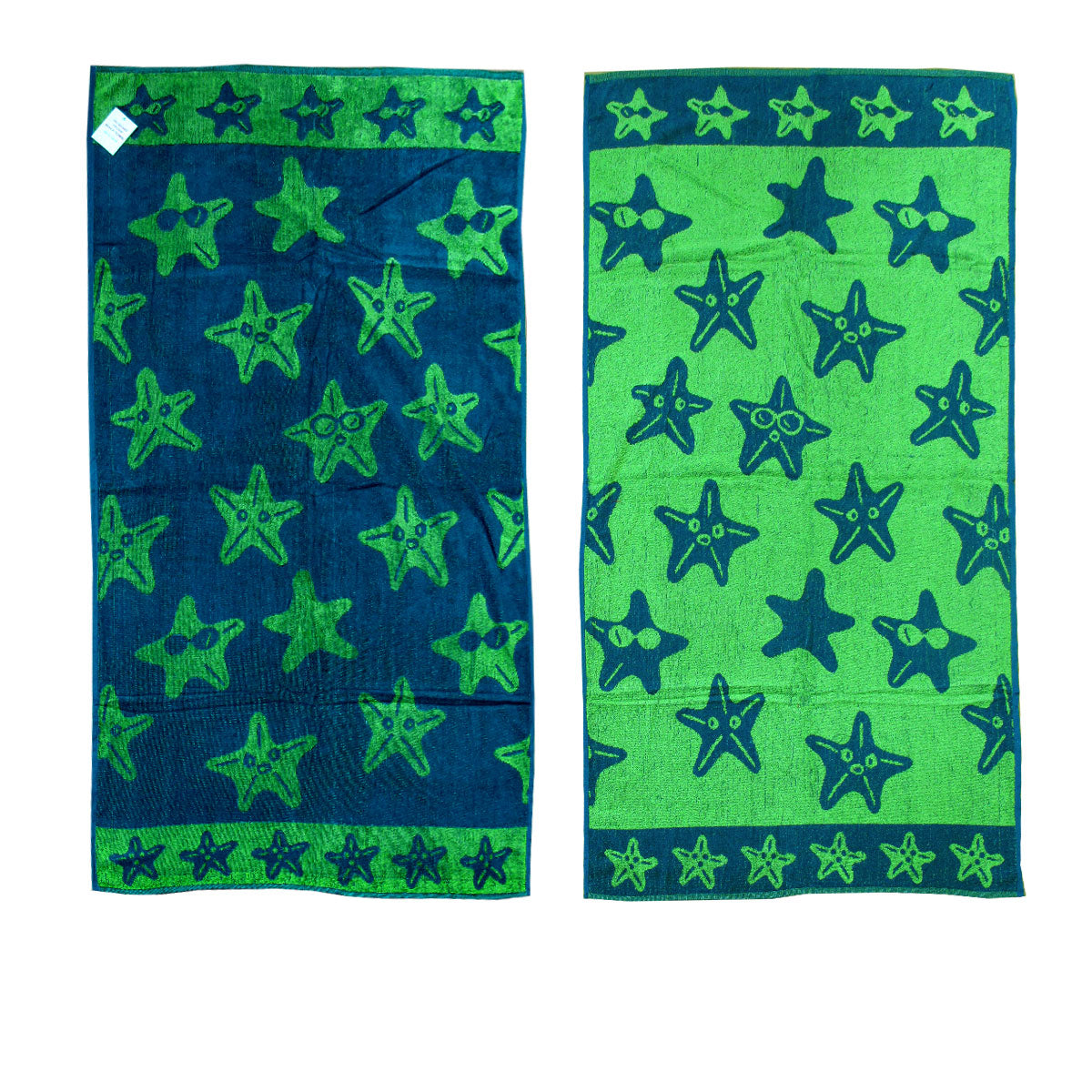 Velour Reversible Beach Towel Blue Stars Towels & Washcloths