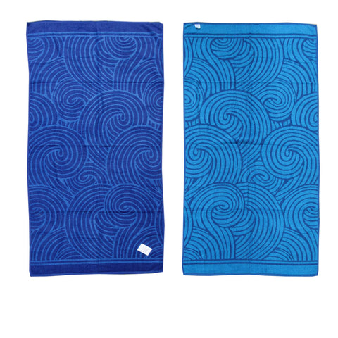 Velour Reversible Beach Towel Blue Swirls Towels & Washcloths
