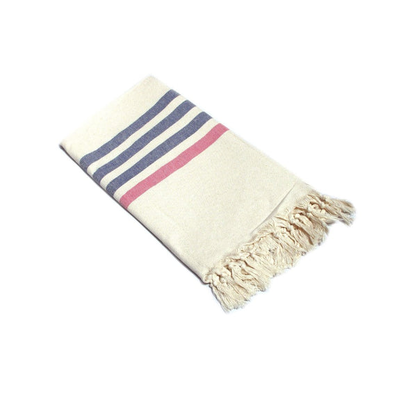 Fringe Turkish Towel Wide Stripes Black Taupe Towels & Washcloths