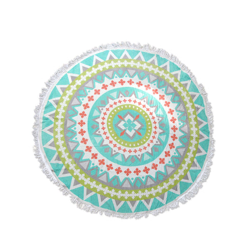 Zoey Bright Colors 100% Cotton Round Beach Towel Towels & Washcloths