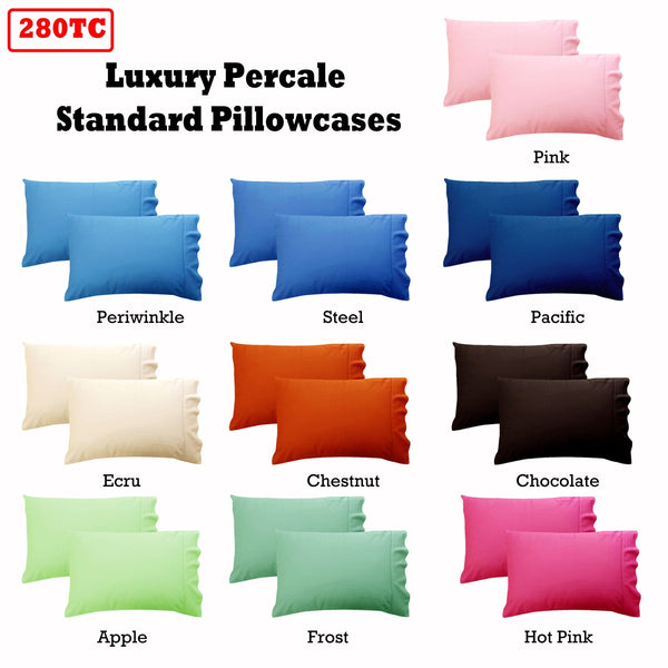 280Tc Luxury Percale Pillowcases Apple Pillow Cases