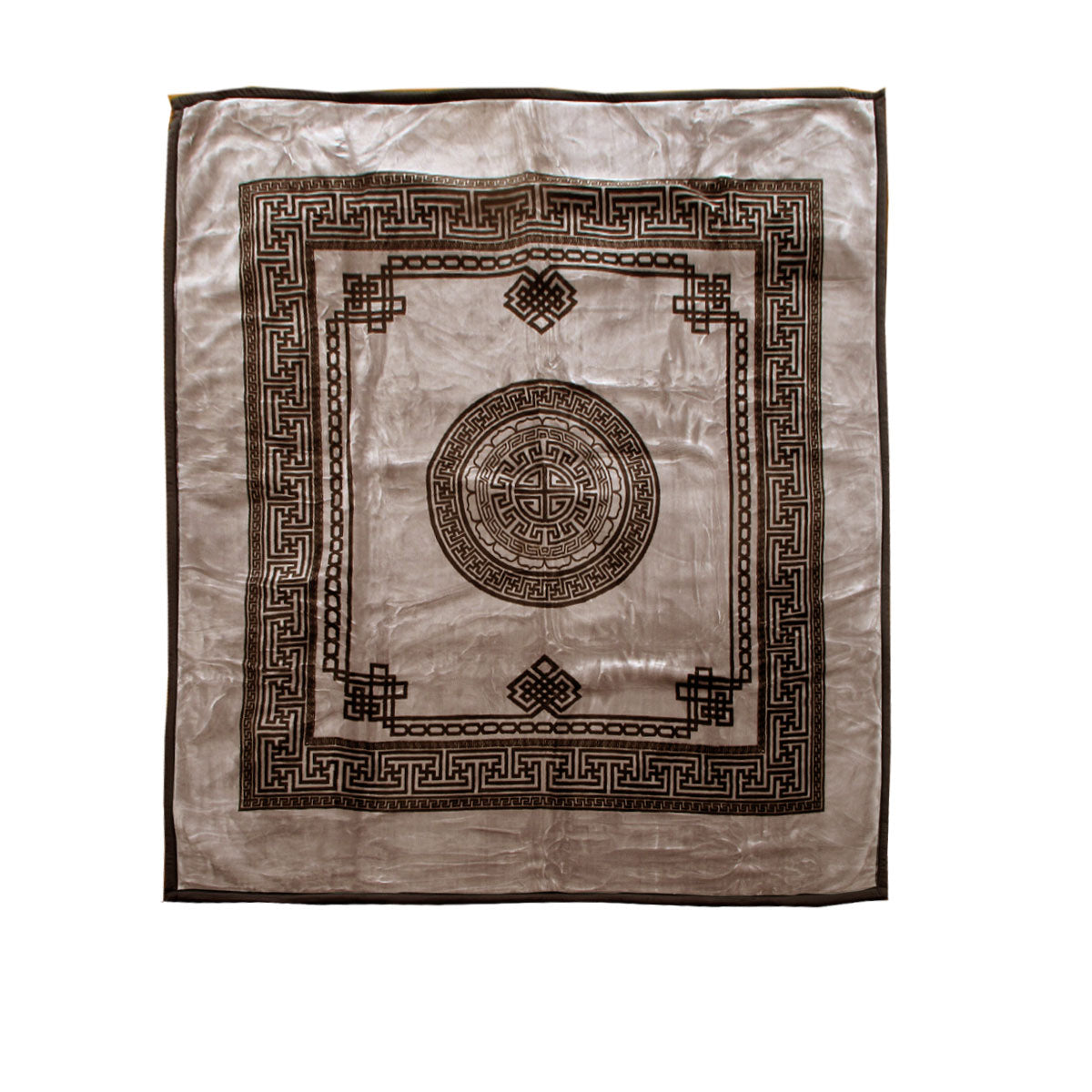 1000Gsm Olympia Greek Key Luxury Quality 2 Ply Mink Blanket Queen Blankets