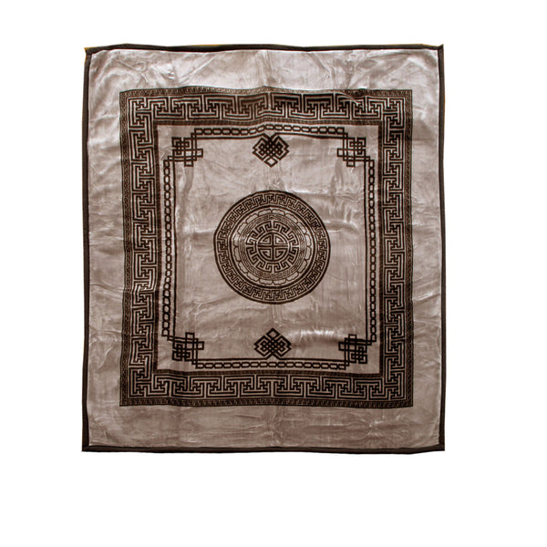 1000Gsm Olympia Greek Key Luxury Quality 2 Ply Mink Blanket Queen Blankets