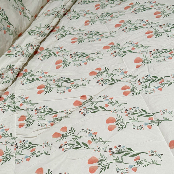 Hotel Living 3 Pce Light Weight Comforter Set Queen/King Corbett Floral Coral Comforter Sets Queen