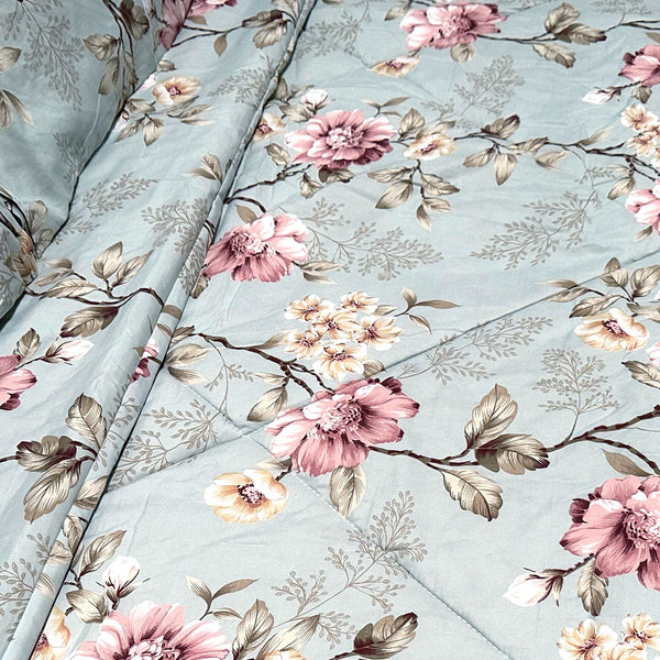 Hotel Living 3 Pce Light Weight Comforter Set Queen/King Corbett Floral Comforter Sets Queen