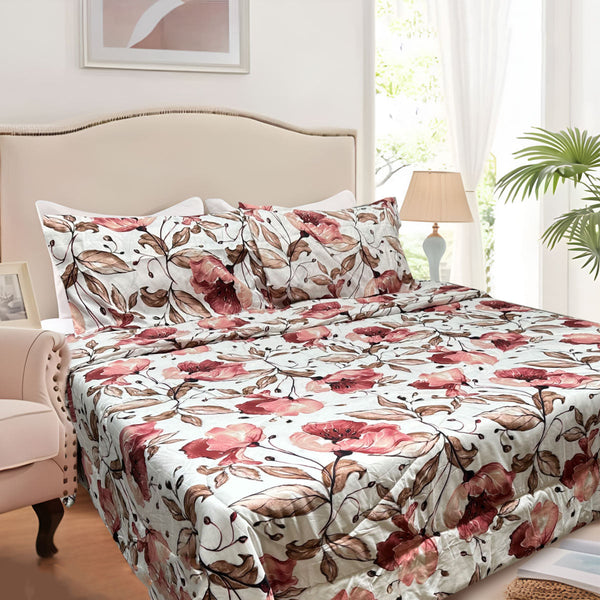 Hotel Living 3 Pce Light Weight Comforter Set Queen/King Corbett Floral Autumn Comforter Sets Queen