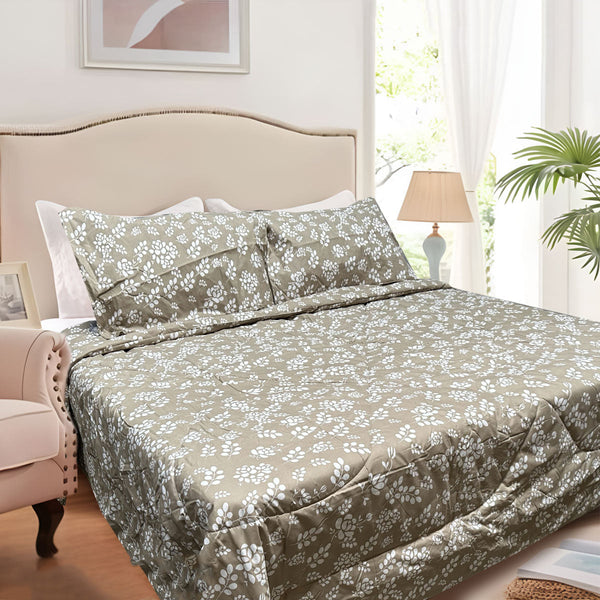 Hotel Living 3 Pce Light Weight Comforter Set Queen/King Corbett Floral Outlines Comforter Sets Queen