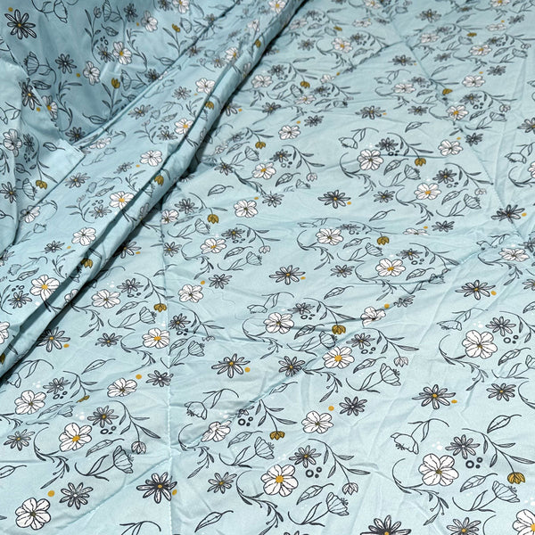 Hotel Living 3 Pce Light Weight Comforter Set Queen/King Corbett Floral Blue Comforter Sets Queen