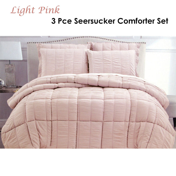 Hotel Living Seersucker Comforter Set Queen Light Pink Comforter Sets Queen