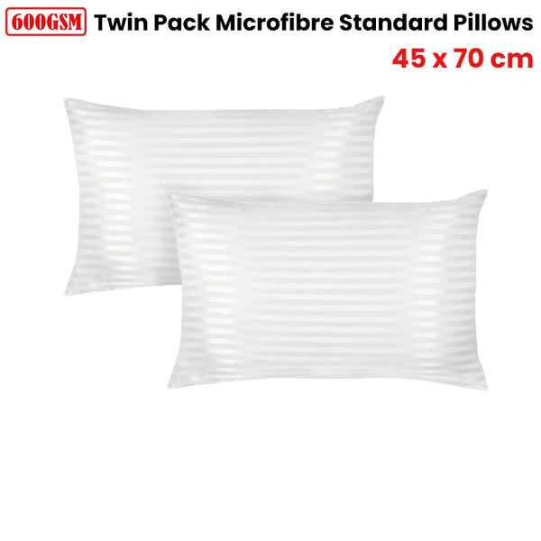 600Gsm Twin Pack Microfibre 45 X 70 Cm Pillows