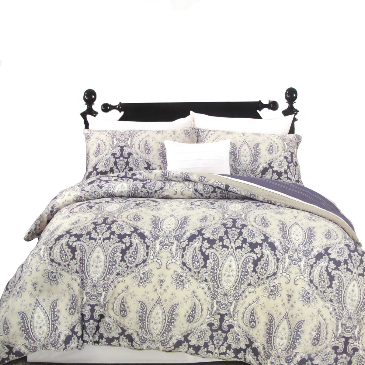 250Tc Cotton Reversible Quilt Cover Set Elizabeth Queen Quilt Covers