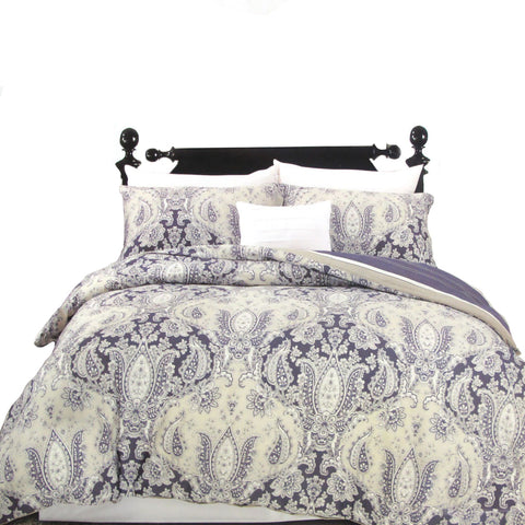 250Tc Cotton Reversible Quilt Cover Set Elizabeth Queen Quilt Covers