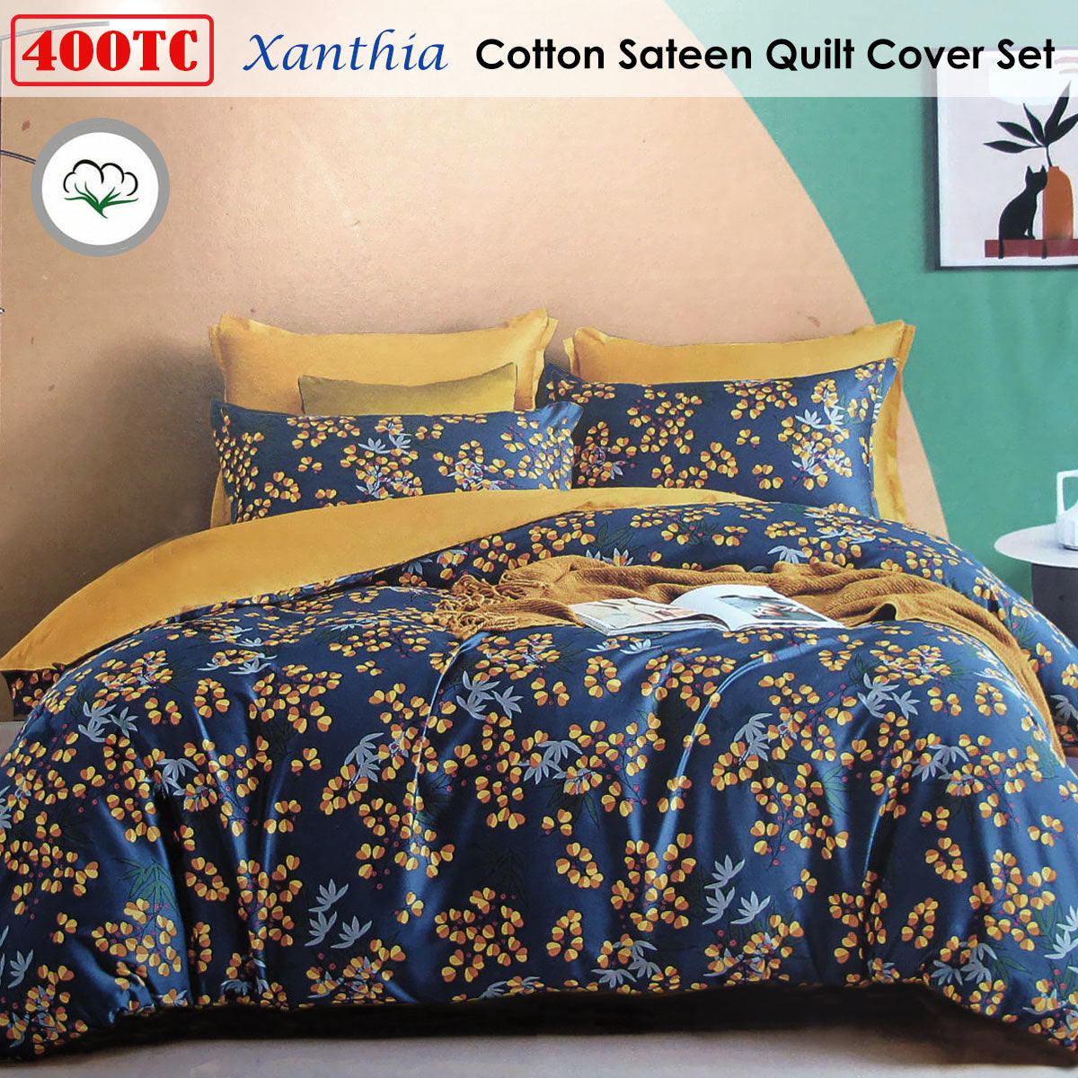 400Tc Cotton Sateen Quilt Cover Set Xanthia King Quilt Covers