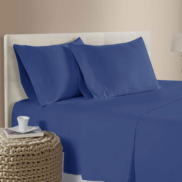 400Tc Bamboo Cotton Sheet Set Blue Queen Sheets