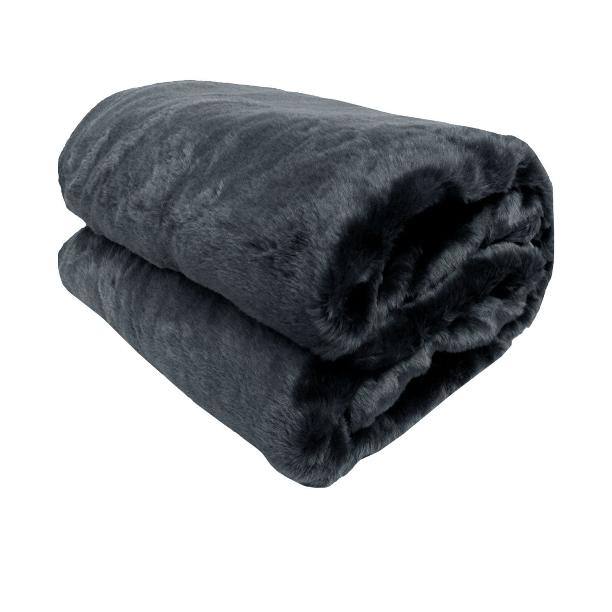 Titan Charcoal Faux Fur Throw Rug 127 X 152 Cm Throws & Afghans
