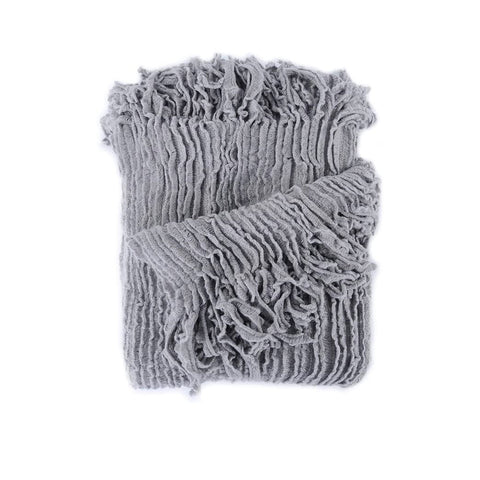 Dylan Grey Knitted Throw Rug