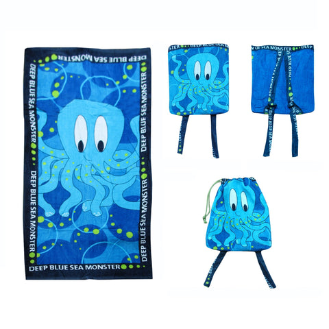 Extra Large Beach Towel N Bag Octopus