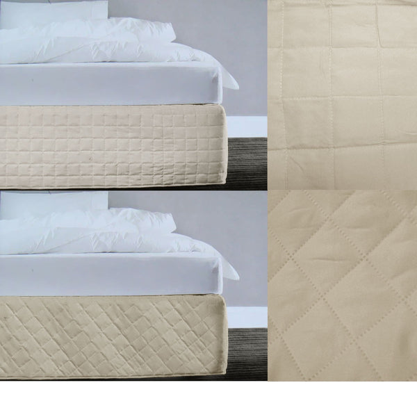 Random Pattern Quilted Valance Linen Queen Other Bedding
