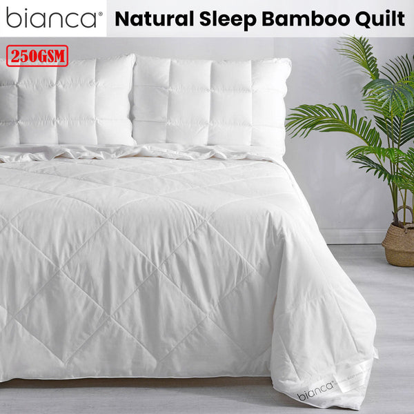 Bianca 250Gsm Natural Sleep Bamboo Summer Quilt King Quilt Covers