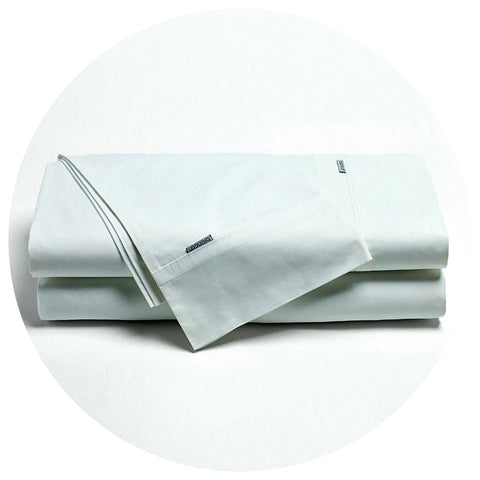 Bianca Heston Cotton Percale Sheet Set White Queen Bedding Sheets