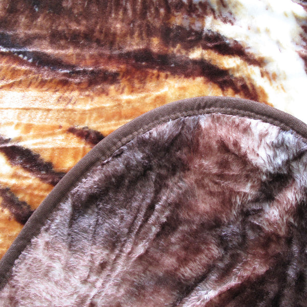 375Gsm 1 Ply 3D Print Faux Mink Blanket Queen 200X240 Cm Tiger Family Blankets