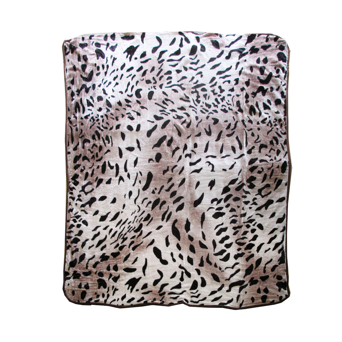 375Gsm 1 Ply Animal Print Faux Mink Blanket Queen 200X240 Cm Jaguar Blankets