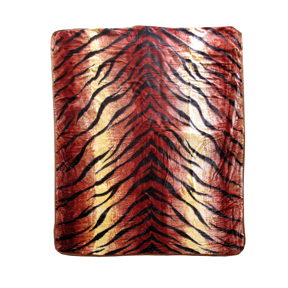 375Gsm 1 Ply Animal Print Faux Mink Blanket Queen 200X240 Cm Tiger Blankets