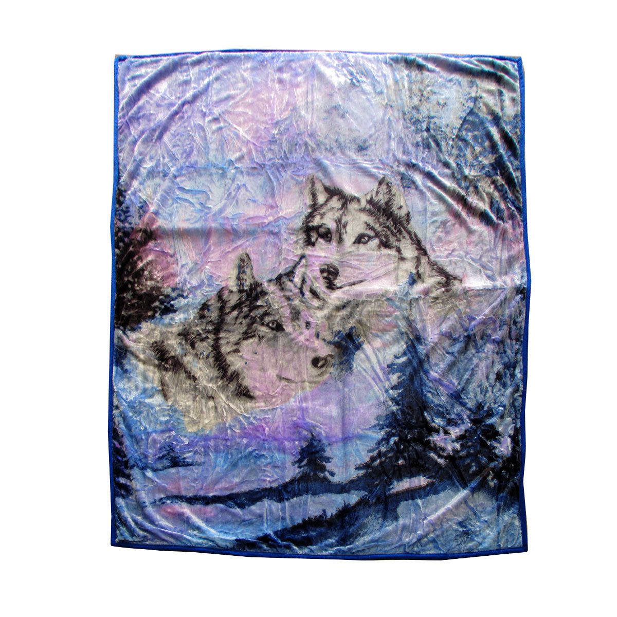 675Gsm 2 Ply 3D Print Faux Mink Blanket Queen 200X240 Cm Winter Wolf Blankets