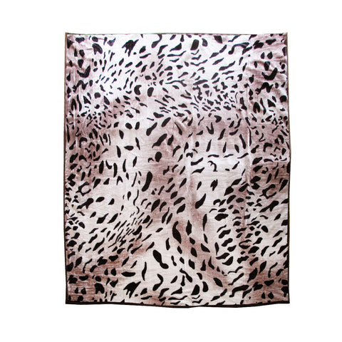 675Gsm 2 Ply Animal Print Faux Mink Blanket Queen 200X240 Cm Jaguar Blankets