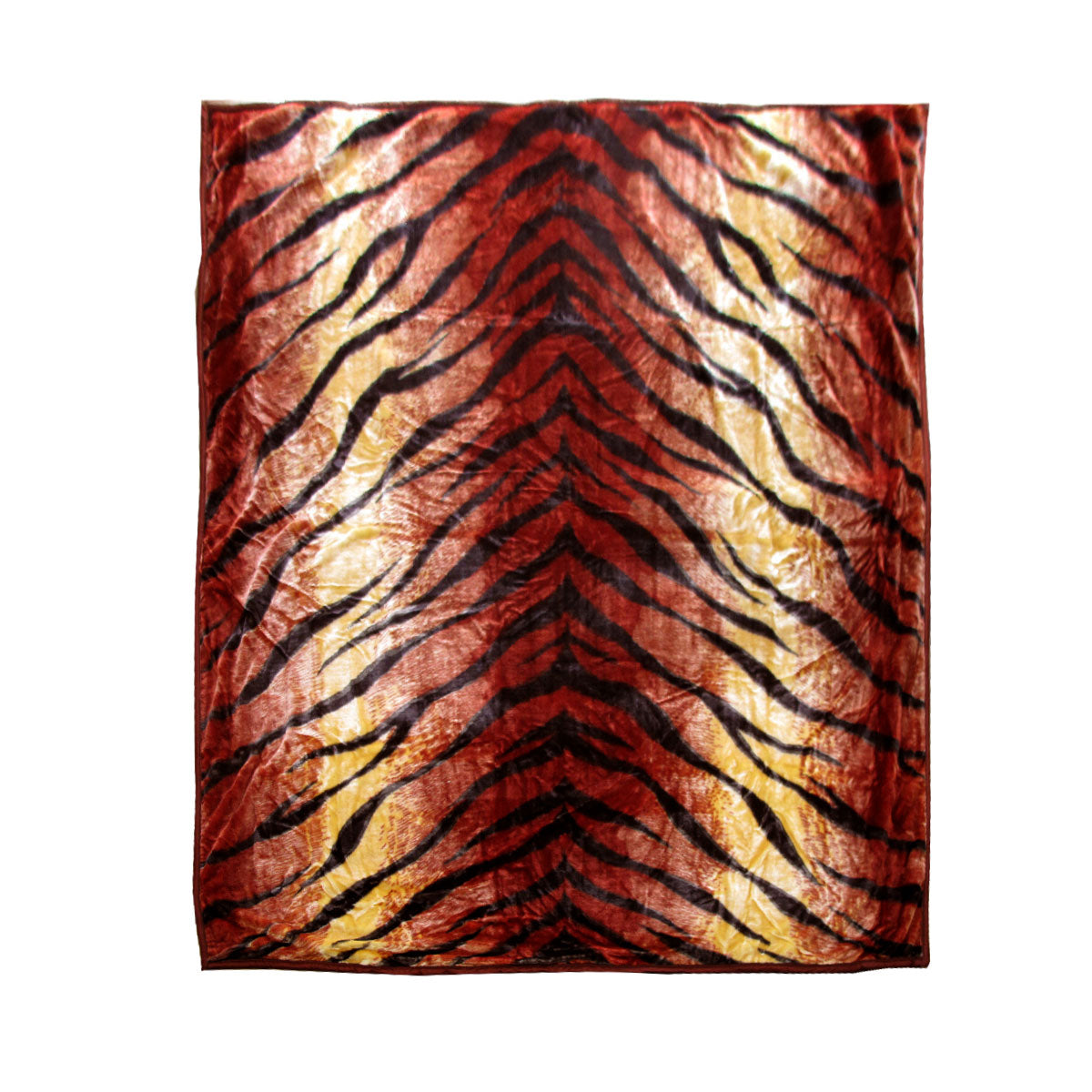 675Gsm 2 Ply Animal Print Faux Mink Blanket Queen 200X240 Cm Tiger Blankets