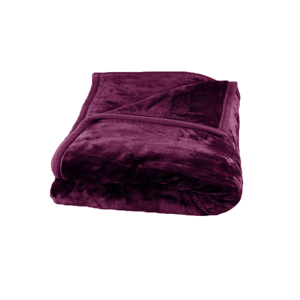 675Gsm 2 Ply Solid Faux Mink Blanket Queen 200X240 Cm Blankets