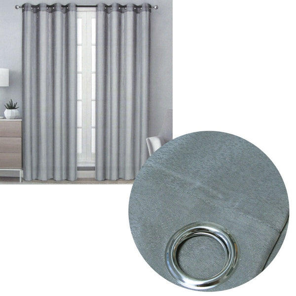 Pair Of Solid Colour Sheer Eyelet Curtains 137 X 213 Cm Black Curtains & Drapes